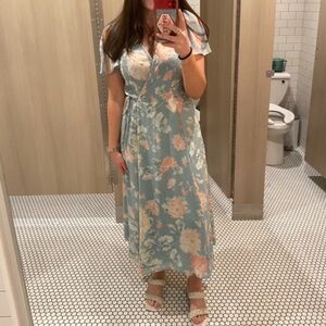 Abercrombie & Fitch Blue Floral Maxi Dress